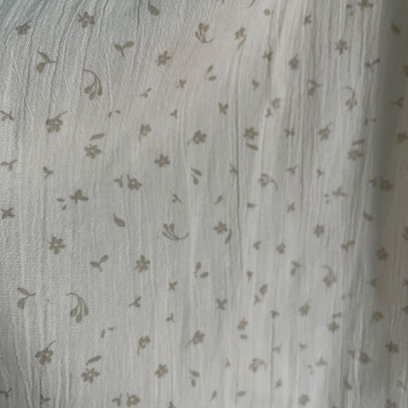 LL Bean Ladies Cotton Crinkle Tie-Neck 3/4 Sleeve Peasant Blouse - Picture 7 of 9